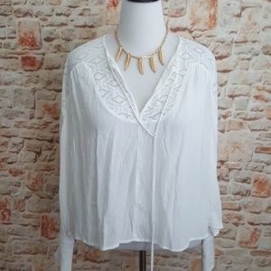 New Banjara White Lace Detail Boho Top